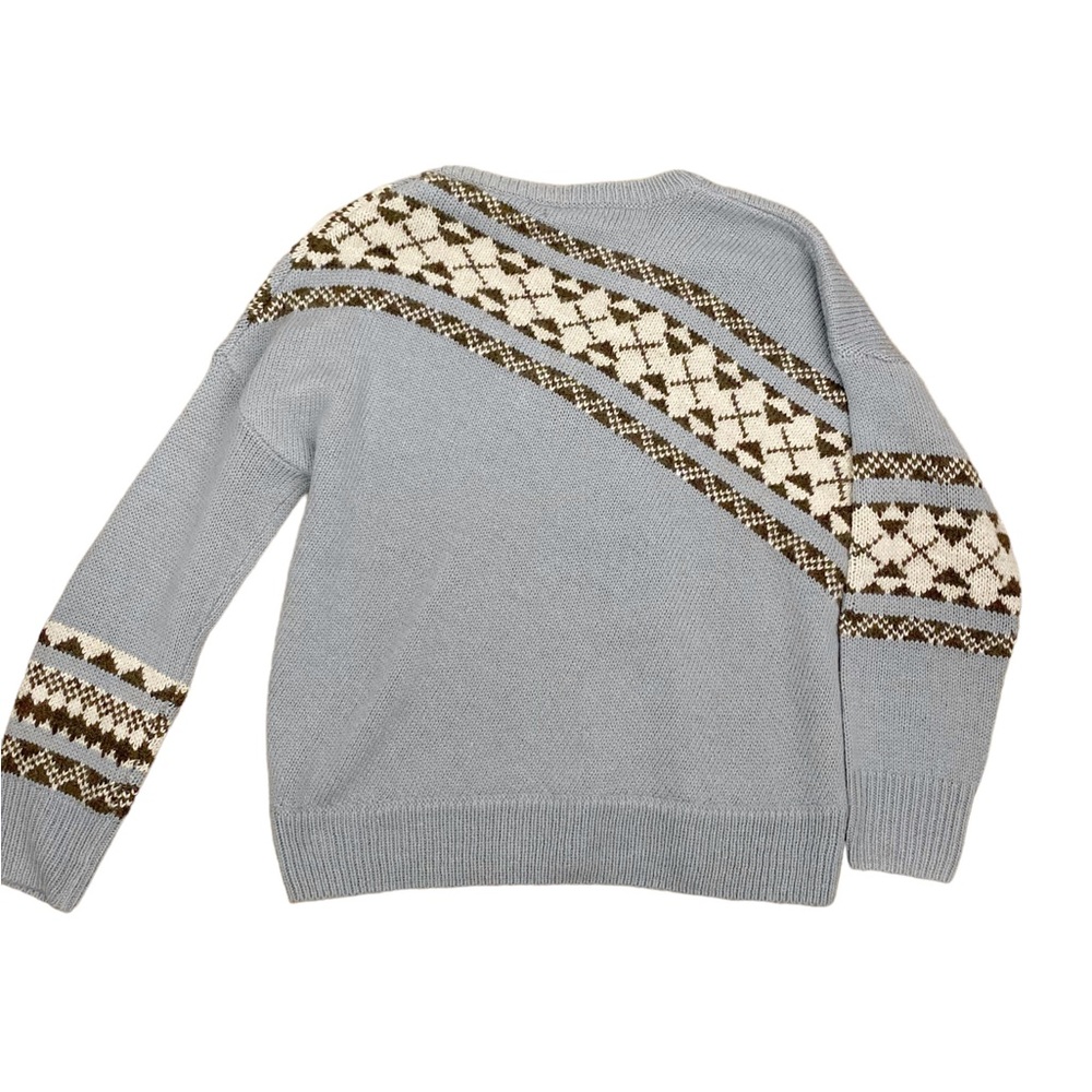 Skull Cashmere Lilian V-Neck Alpaca Wool Fair Isle Print Sweater Sz M - Picture 12 of 16